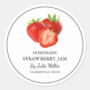 Einfache, hausgemachte Strawberry-Marmelade Runder Aufkleber
