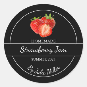 Einfache, hausgemachte Strawberry-Marmelade Runder Aufkleber
