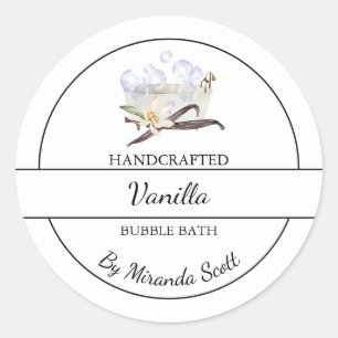 Einfache, hausgemachte Vanilla-Blase-Marke Runder Aufkleber