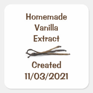 Einfache, hausgemachte Vanilla Extrahierung Quadratischer Aufkleber