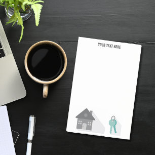 Einfache Hausschlüssel Immobilienmakler Post-it Klebezettel