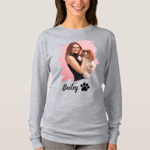 Einfache Haustiere Cool Typography Name und Foto T-Shirt