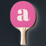Einfache, heiß rosa, fette Retro-Monogramm Tischtennis Schläger<br><div class="desc">Einfache,  heiß rosa,  fette Retro Monogramm Pingpongpaddel</div>