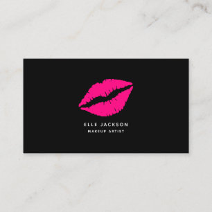 Einfache, heiß rosa, schwarze Lippen, Make-up-Küns Visitenkarte