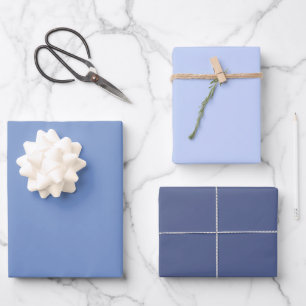Einfache Hell-Dunkel-Pervinellblaue Violette Farbt Geschenkpapier Set
