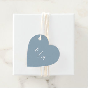 Einfache hellblaue Monogram-Initialen Herz Geschenkanhänger