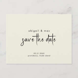 Einfache hellgelbe Hochzeit-Save-the-Date-Postkart Postkarte