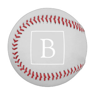 Einfache hellgraue Monogramm Baseball