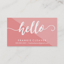 EINFACHE HELLO SCRIPT handgezeichnete Art Koralle  Visitenkarte