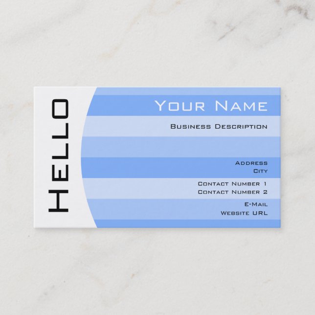 Einfache Hello Visitenkarte (Vorderseite)