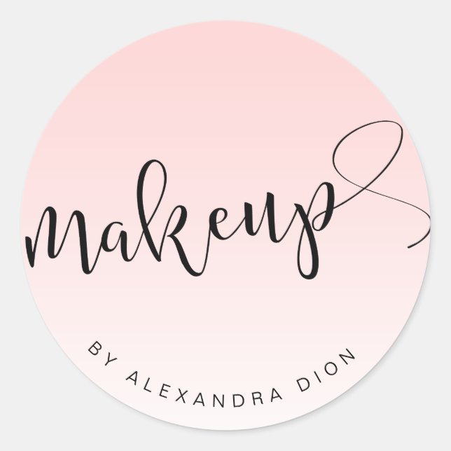 Einfache hellrosa handgeschriebene Schriftzeichen Runder Aufkleber (Vorderseite)