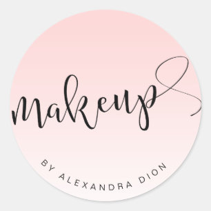 Einfache hellrosa handgeschriebene Schriftzeichen Runder Aufkleber