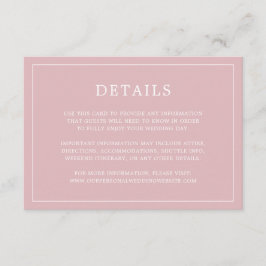 Einfache hellrosa Monogram Elegant Wedding Begleitkarte