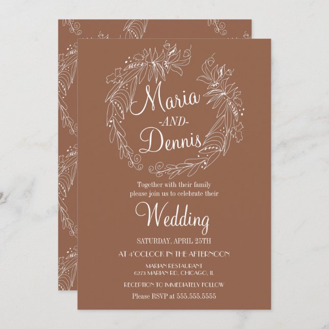 Einfache Herberge Terracotta Gran Café Einladung (Vorne/Hinten)