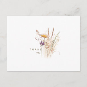 Einfache Herbst-Blumen-Trauer-Dankeschön Postkarte