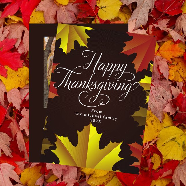 Einfache Herbstglückskarte für Foto Einladung (Von Creator hochgeladen)