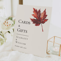 Einfache Herbstleaf-Creme Hochzeitskarten und Gesc