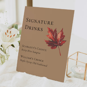 Einfache Herbstterracotta Hochzeitsunterschrift Ge Sockelschild