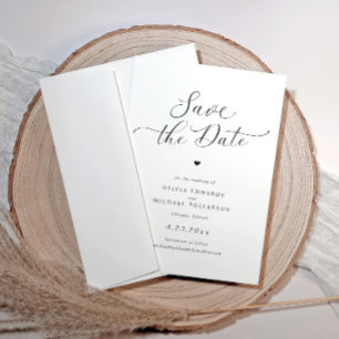 Einfache Herz Elegant Hochzeit Speichern Sie die D Save The Date
