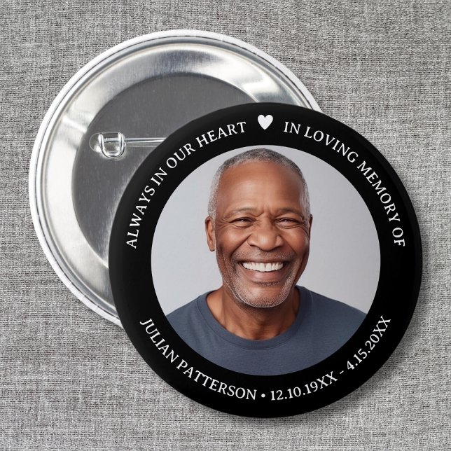 Einfache Herz-Foto-Beerdigung Memorial Keepake Button (Von Creator hochgeladen)