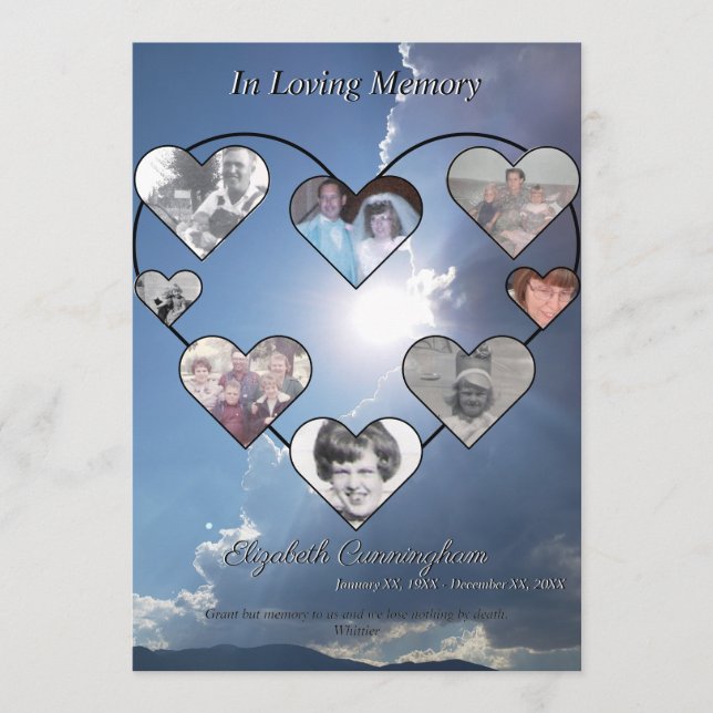 Einfache Herz-FotoCollage auf Sonnenuntergang Foto Programm (Vorderseite)