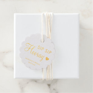 Einfache Herz Gold Moderne Brautparty Geschenkanhänger