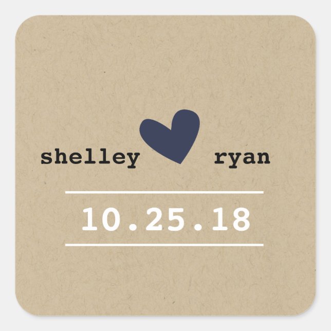 Einfache Herz-Hochzeitsticker Runder Aufkleber (Vorderseite)