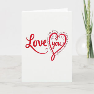 Einfache Herz-Liebe-Dich-Karte mit Spitze Karte