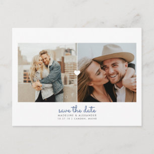 Einfache Herz-Save-the-Date-Postkarte Ankündigungspostkarte