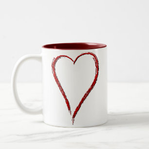 Einfache Herz-Tasse Zweifarbige Tasse