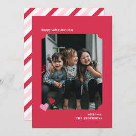 Einfache Herz-Ticket Rahmen Valentine Fotokarte Einladung