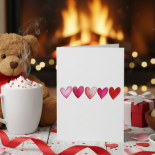 Einfache Herzen Handgezeichnet Minimalistischer Va Karte