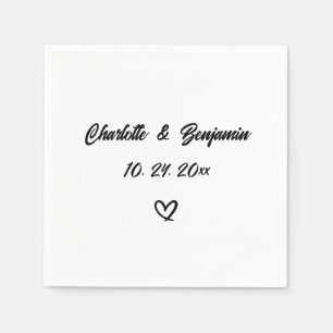 Einfache Herzkalligraphie Hochzeiten von Napkins Serviette