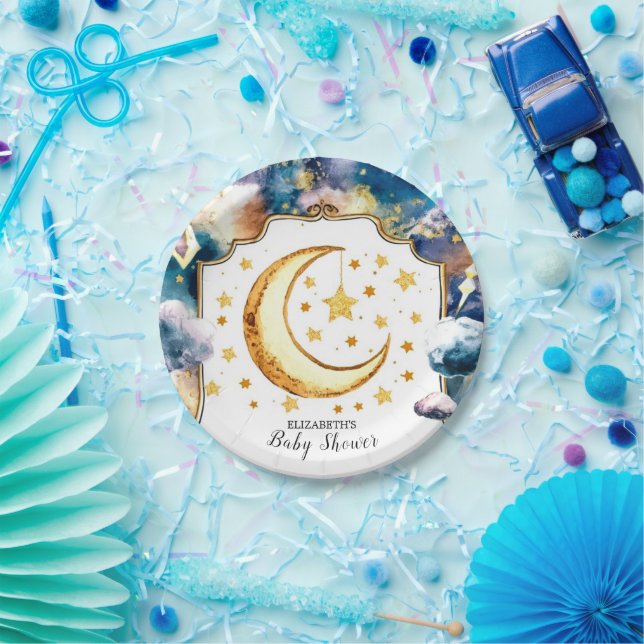 Einfache Himmlische Star Celestial Baby Dusche Pappteller (Party)