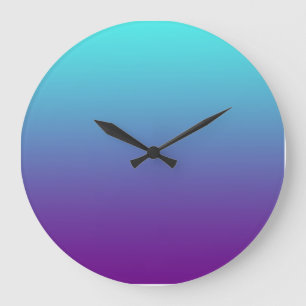 Einfache Hintergrundfarbe Türkis Blau Lila Große Wanduhr
