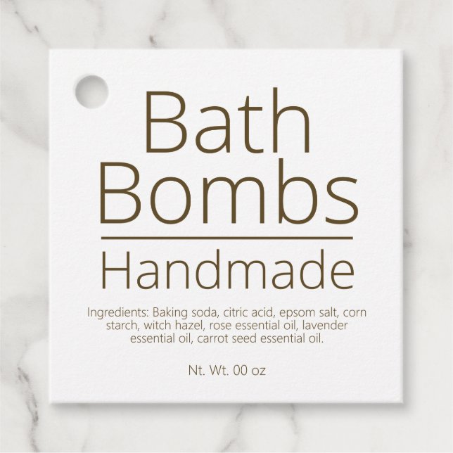 Einfache, hoch entwickelte Bath Bomb Business Hobb Geschenkanhänger (Vorderseite)