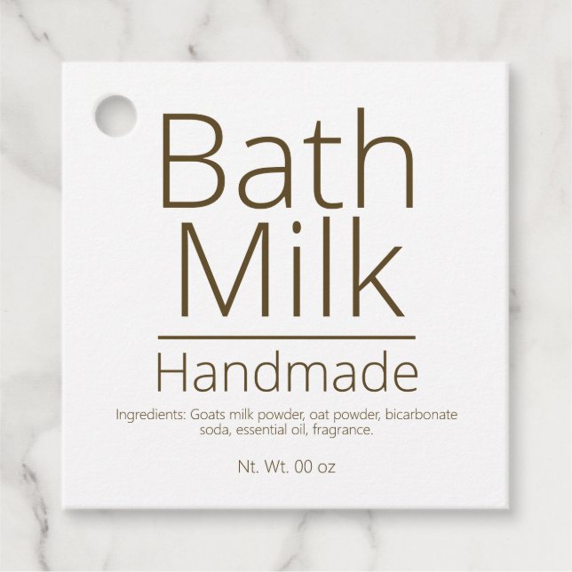 Einfache, hoch entwickelte Bath Milk Business Hobb Geschenkanhänger (Vorderseite)