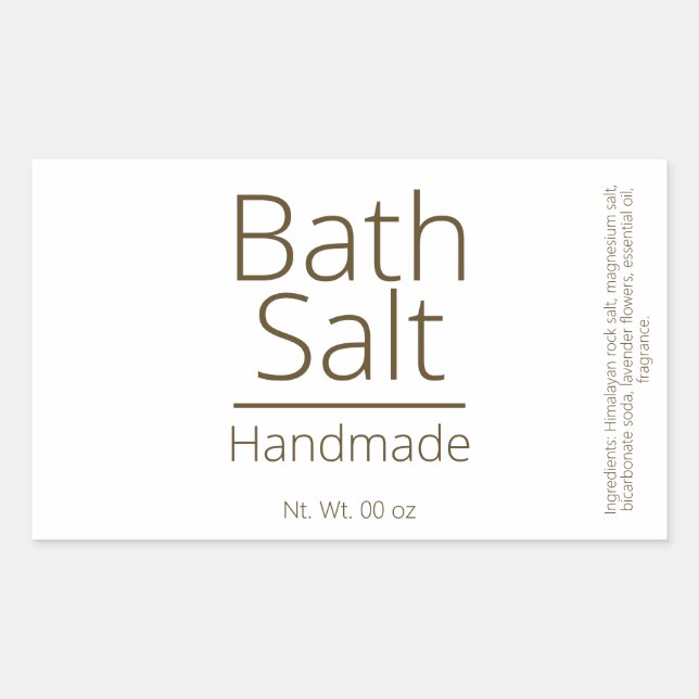 Einfache, hoch entwickelte Bath Salt Business Hobb Rechteckiger Aufkleber (Vorderseite)