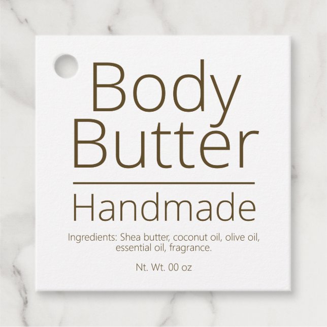 Einfache, hoch entwickelte Body Butter Business Ho Geschenkanhänger (Vorderseite)