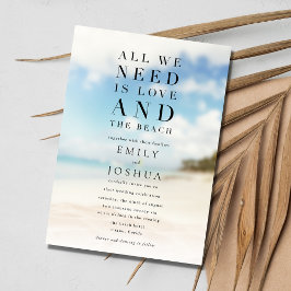 Einfache Hochzeit am Strand Einladung