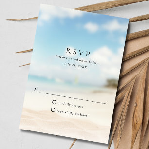 Einfache Hochzeit am Strand RSVP Karte