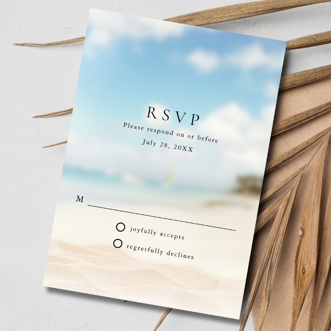 Einfache Hochzeit am Strand RSVP Karte (Simple Beach Wedding RSVP Card)