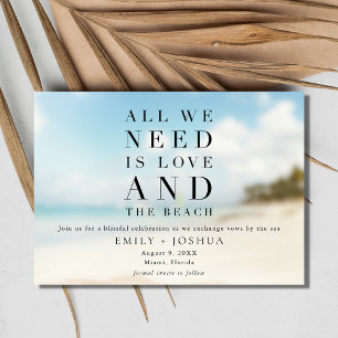 Einfache Hochzeit am Strand Save The Date