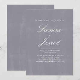 Einfache Hochzeit aus grauem Stein Einladung