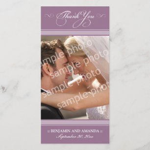 Einfache Hochzeit Danke Fotokarte (Lavendel)