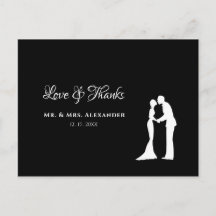 Einfache Hochzeit Danke Schwarz-weißes Brautbad