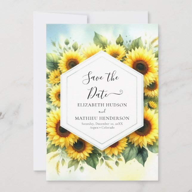 Einfache Hochzeit der Blumenblume Save The Date (Vorderseite)