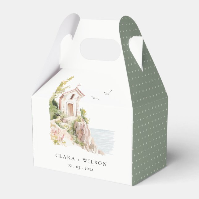 Einfache Hochzeit der katholischen Wasserfarbenkir Geschenkschachtel (Vorderseite)