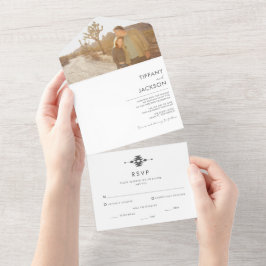 Einfache Hochzeit der Südwestwüste Foto All In One Einladung