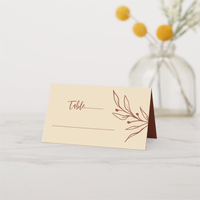 Einfache Hochzeit der Terrakotta Platzkarte (Vorderseite)